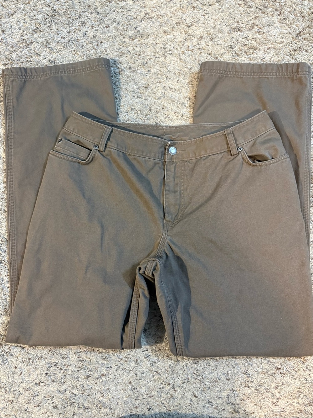 Duluth Trading Co. Women's Straight-Leg Flannel Lined Cargo Jeans Brown 14 x 33 - Picture 3 of 11